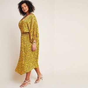 Elegant Yellow Floral Dress